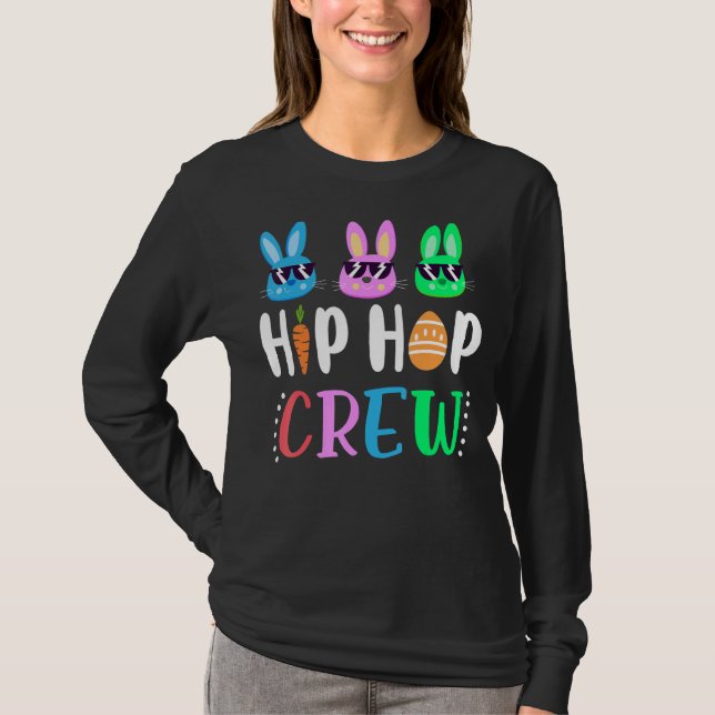 T-shirt Joyeux lapin lapin de Pâques lapin lapins équipage (Devant)