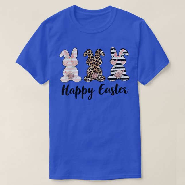 T-shirt Joyeux lapins de Pâques Bunny Leopard de Pâques M (Design devant)