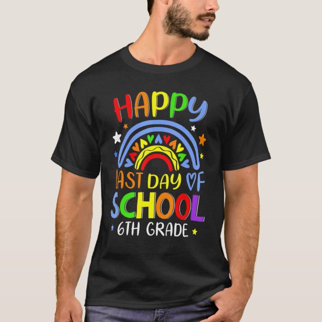 T-shirt Joyeux Lasy Day Of School 6th Grade Enseignant élè (Devant)
