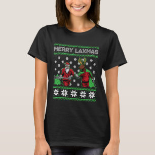 T-shirt Joyeux Laxmas Lacrosse de Noël moche Père Noël Rei