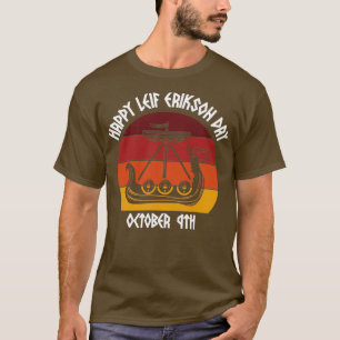 T-shirt Joyeux Leif Erikson Day Vikings Sunset 2