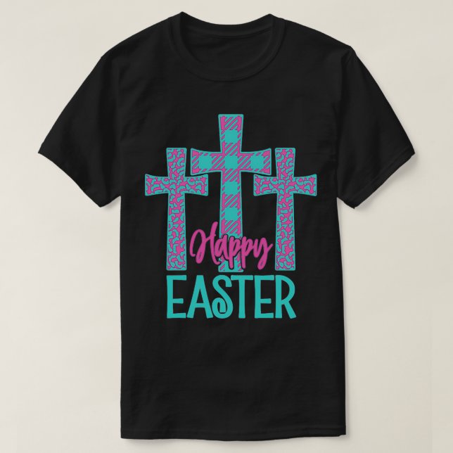 T-shirt Joyeux léopard de Pâques Plaid Jésus 1 (Design devant)