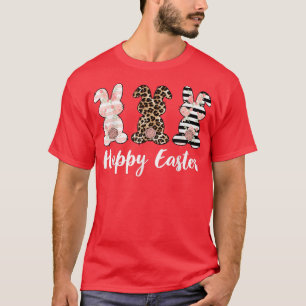 T-shirt Joyeux Léopard de Pâques Plaid Rabbit Bunny Femmes