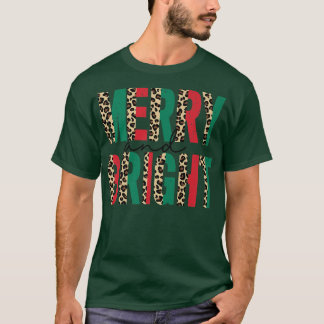 T-shirt Joyeux Leopard Et Vibes De Noël Lumineuses Drôle C