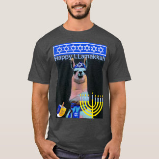 T-shirt Joyeux Llamakkah Humoristique Hanoukka Novelty Lla