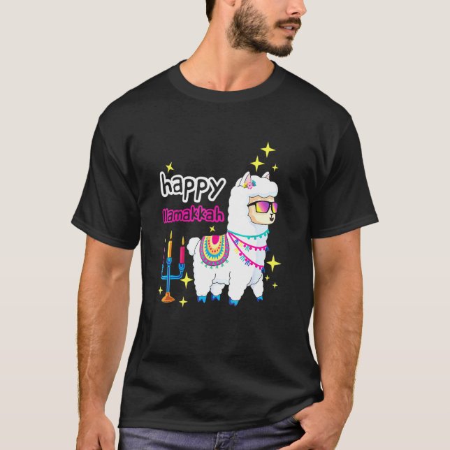 T-shirt Joyeux Llamakkah Llama bougies Alpaca Menorah Jewi (Devant)