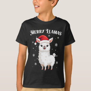 T-shirt Joyeux Llamas Drôle Noël Llama Vacances Animales
