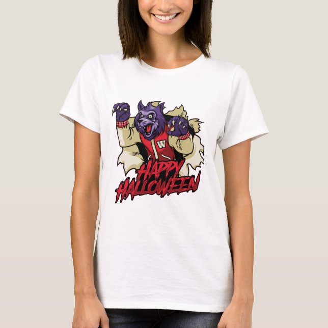T-shirt Joyeux loup-garou-loup-garou d'Halloween (Devant)