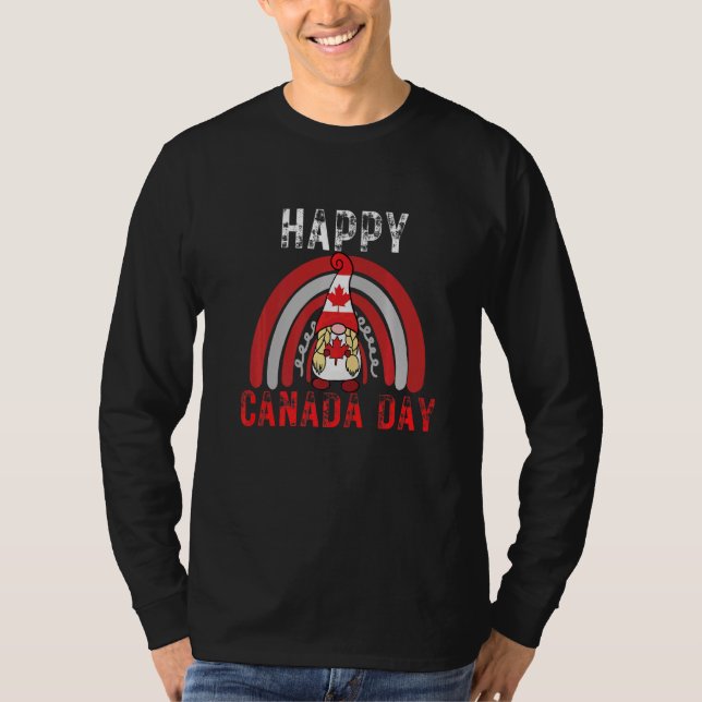 T-shirt Joyeux Maple Leaf Canada Flag Candain Arc en ciel (Devant)