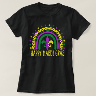 T-shirt Joyeux Mardi Gras Cute Leopard Arc-en-ciel
