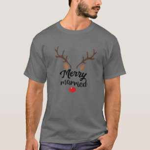 T-shirt Joyeux Marié Notre Premier Noël En Tant Que Monsie