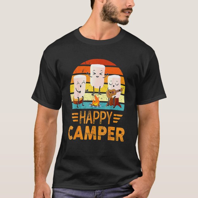 T-shirt Joyeux Marshmallow Camper Cute Pour Enfants Femmes (Devant)