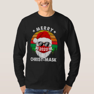 T-shirt Joyeux Masque Christ 2020 Père Noël Masque Visage