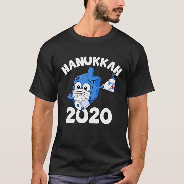 T-shirt Joyeux masque de visage de Hanoukka 2020 Dreidel D (Devant)
