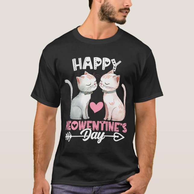 T-shirt Joyeux Meowentine's Day Cute Cat Valentines Day 3 (Devant)