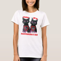 Joyeux Meowentine's Day mignonne Cat Couple en amo