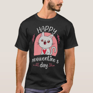 T-shirt Joyeux Meowentine's Day Valentine Chat Cute Kitten