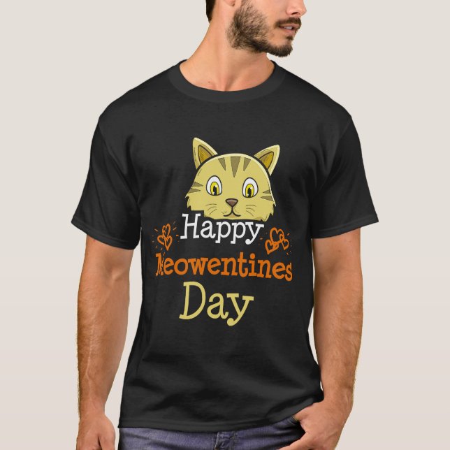 T-shirt Joyeux Meowentines Jour Chat éleveur Paw Love Vale (Devant)