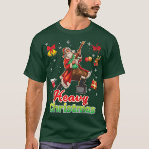 T-shirt Joyeux Métal Lourd Noël Père Noël Electric Guitare
