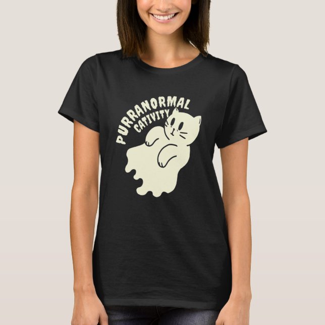 T-shirt Joyeux Mew O Ween Chat Noir Pour Halloween (Devant)