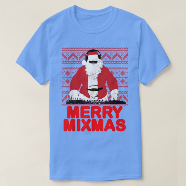 T-shirt Joyeux Mimas au DJ Père Noël Père Noël drôle (Design devant)