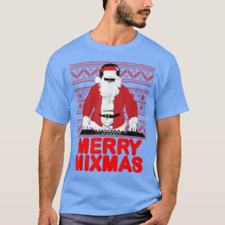 T-shirt Joyeux Mimas au DJ Père Noël Père Noël drôle