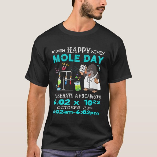 T-shirt Joyeux Mole Day Octobre 23 Rd Chimie Science (Devant)