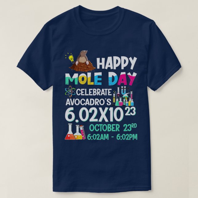 T-shirt Joyeux Mole Day Octobre Chemistry Avogadros (Design devant)