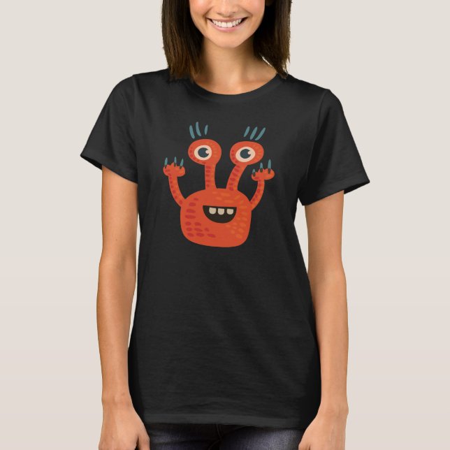 T-shirt Joyeux Monstre Aux Grands Yeux (Devant)