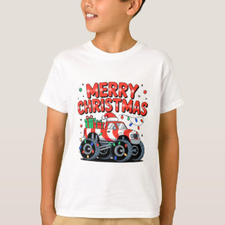 T-shirt Joyeux monstre de Noël feux de camion présente