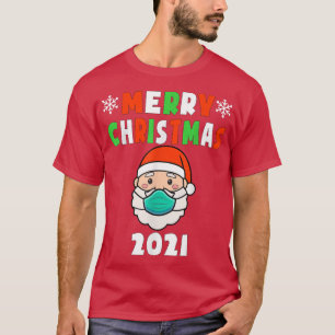 T-shirt Joyeux Noël 2021 Père Noël porter Masque Kids Todd