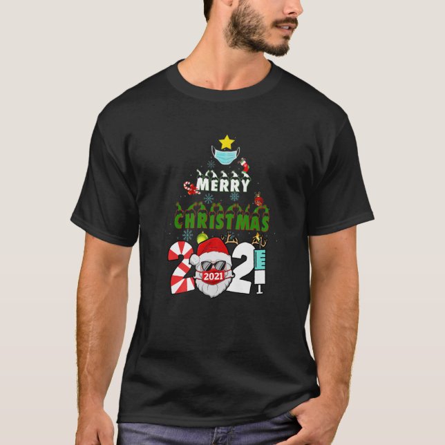 T-shirt Joyeux Noël 2021 Reindeer Funny Pajamas Famille (Devant)