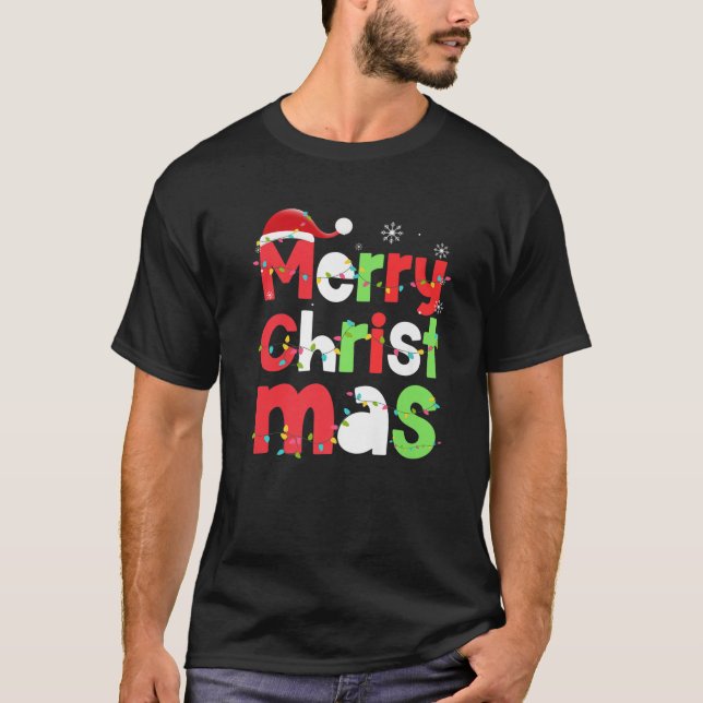 T-shirt Joyeux Noël 2021 Rouge Vert Vert clair Xm (Devant)