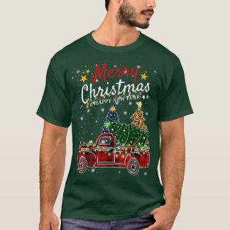 T-shirt Joyeux Noël 2022 Leopard Buffalo Red Plaid Xma