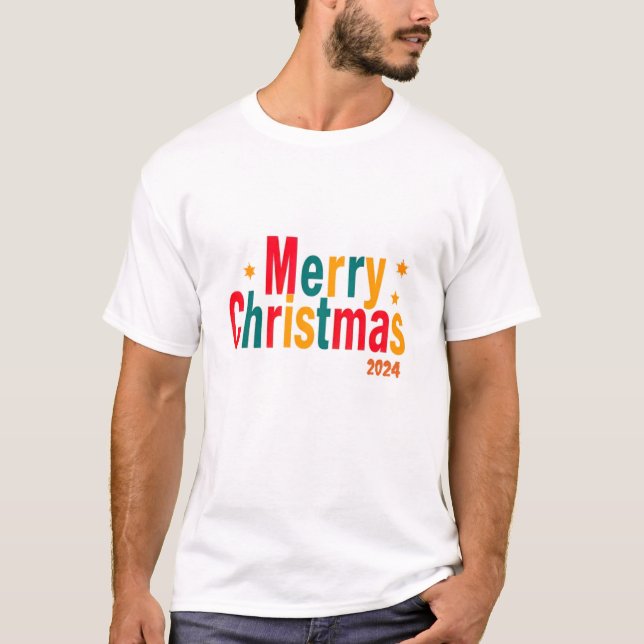 T-shirt joyeux noël 2024 blanc (Devant)