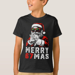 T-shirt Joyeux Noël 6 7 Mème Drôle Santa 67 Main Xmas