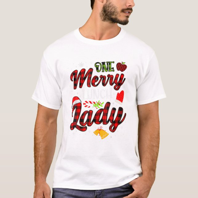 T-shirt joyeux Noël à la dame du déjeuner (Devant)