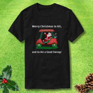 T-shirt Joyeux Noël à tous, Père Noël équitation Golf Pani