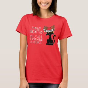 T-shirt Joyeux Noël à un chat sarcastique - Nom personnali