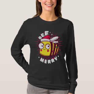 T-shirt Joyeux Noël Abeille Lumières de abeille à miel Cha
