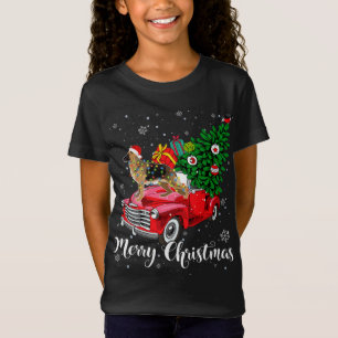 T-Shirt Joyeux Noël Allemand Berger Père Noël Rouge clair
