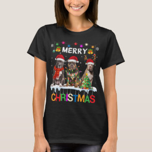 T-shirt Joyeux Noël American Bully Père Noël Christmas Tre