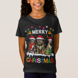 T-Shirt Joyeux Noël American Bully Père Noël Christmas Tre