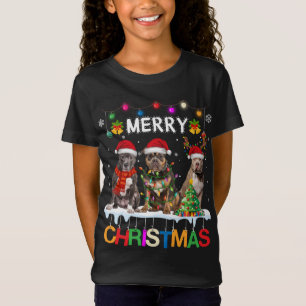 T-Shirt Joyeux Noël American Bully Père Noël Christmas Tre