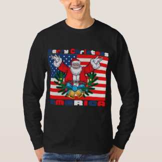 T-shirt Joyeux Noël Amérique Père Noël Funny Usa