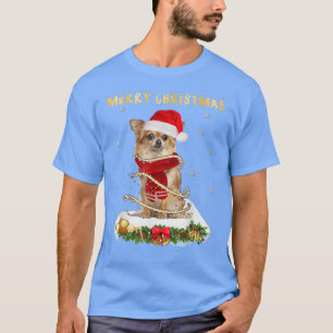 T-shirt Joyeux Noël Amour Chihuahua, Chihuahua Portant un