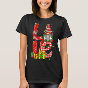 T-shirt Joyeux Noël Amour Gnome Noël Lampe Buffalo