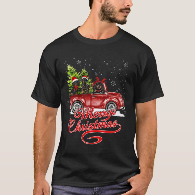T-shirt Joyeux Noël Amoureux des chiens Père Noël Reindeer (Devant)