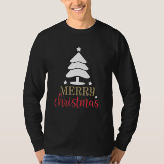 T-shirt Joyeux Noël Arbre blanc et rouge