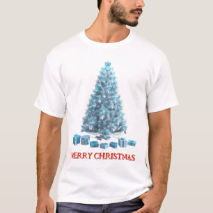 T-shirt Joyeux Noël. Arbre (conception 4) avec cadeaux